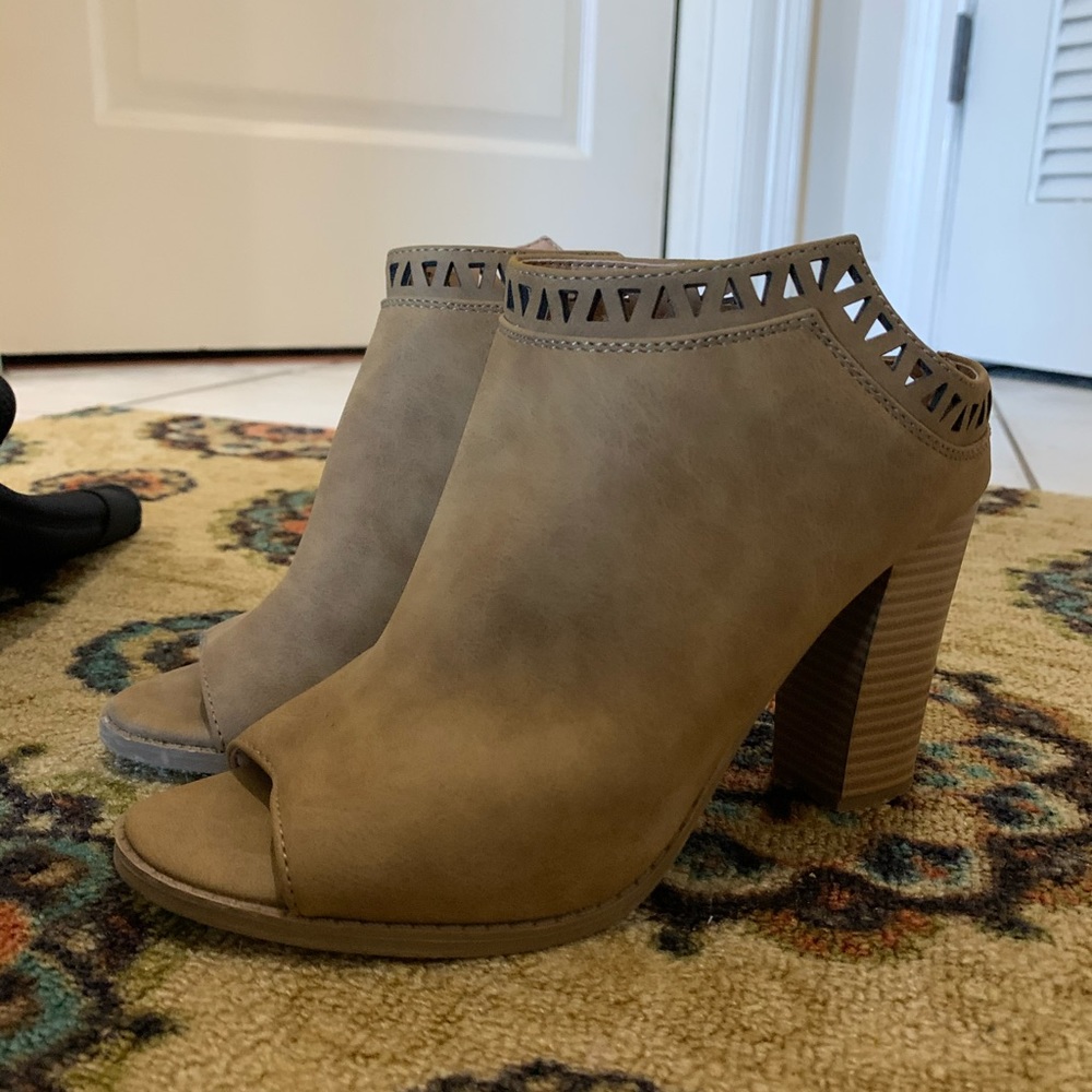 Tan high heels
